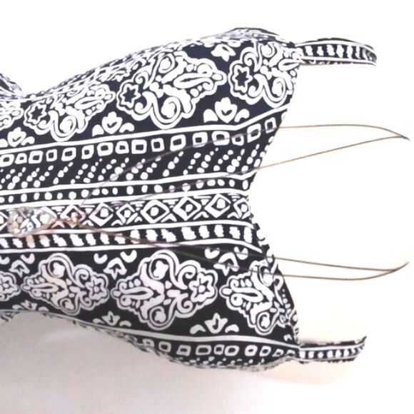 Vintage Dress 90s Shane Sleeveless Black White Geometric Pattern Wiggle … - Picture 2 of 9